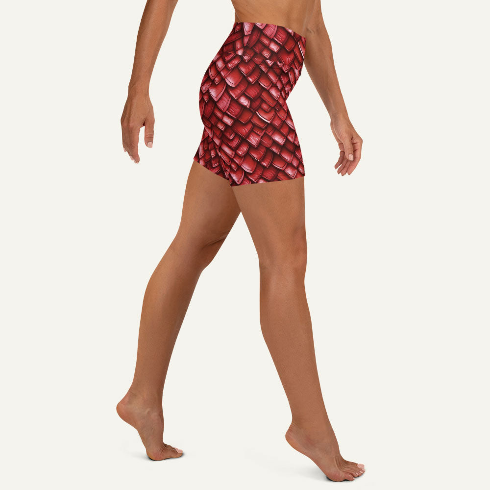 Ruby Dragon Scales High-Waisted Shorts