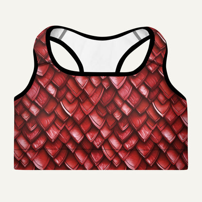 Ruby Dragon Scales Padded Sports Bra