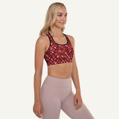 Ruby Dragon Scales Padded Sports Bra