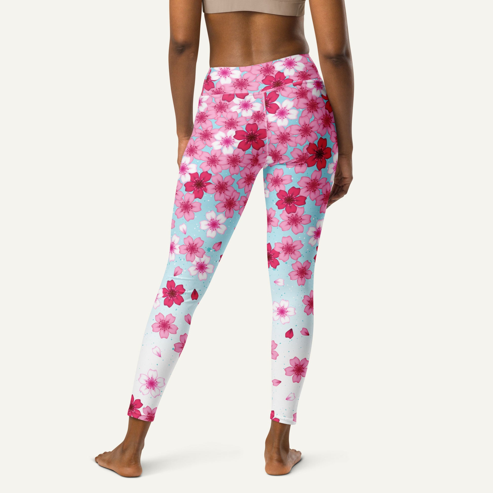 Sakura Cherry Blossoms High-Waisted Leggings