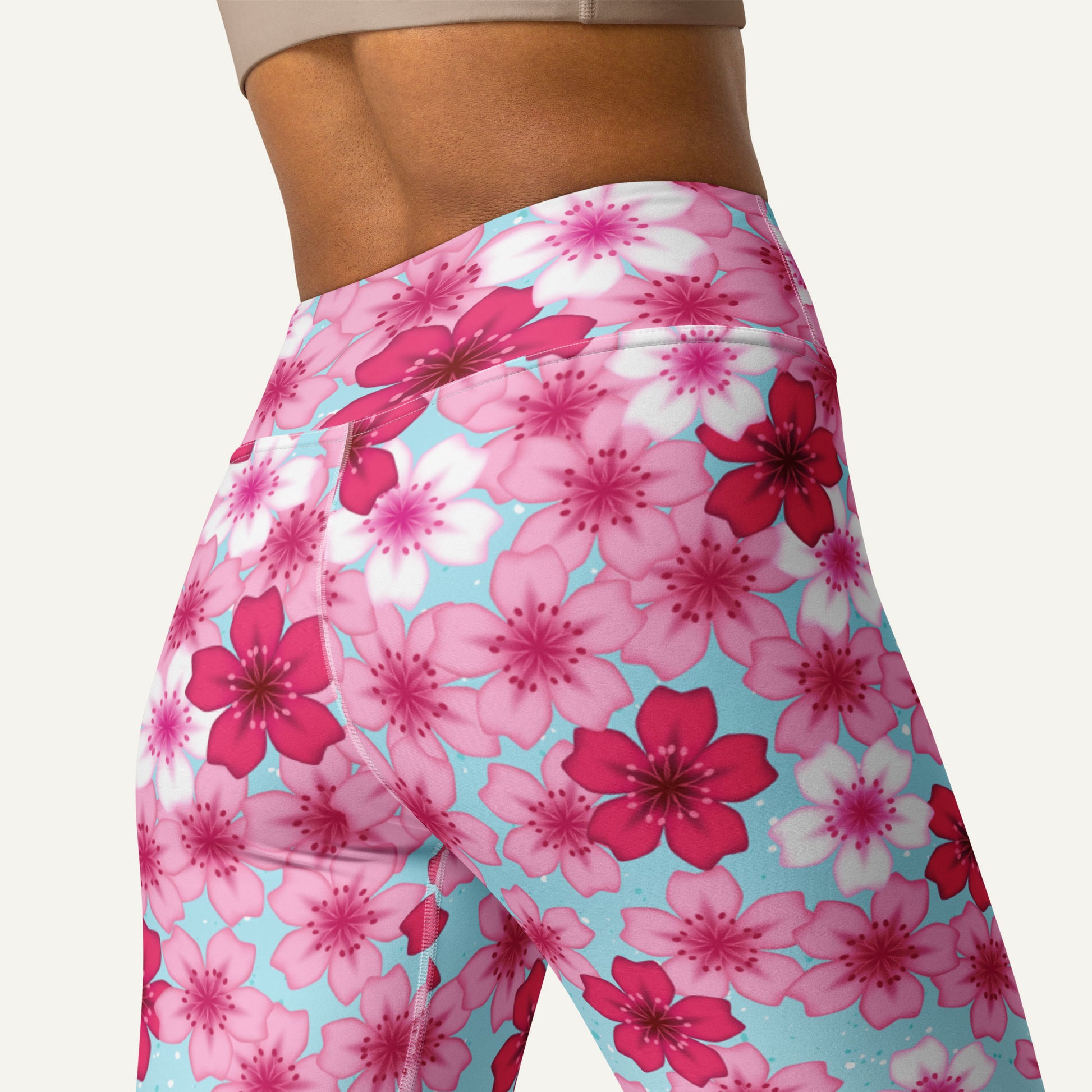 Sakura Cherry Blossoms High-Waisted Leggings