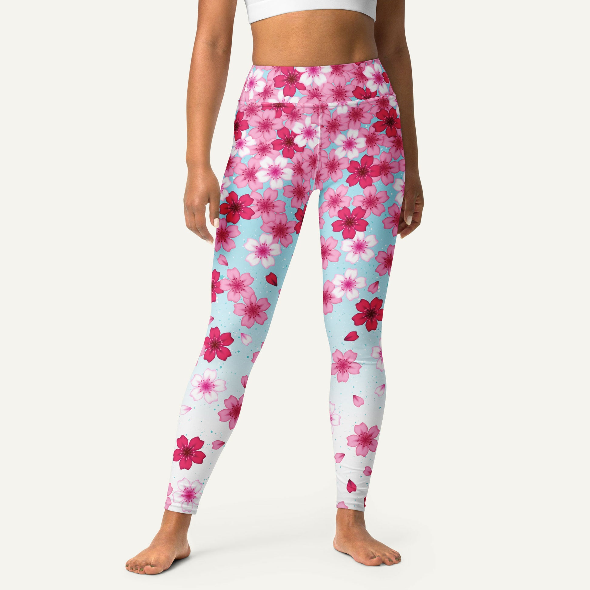 Sakura Cherry Blossoms High-Waisted Leggings