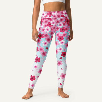 Sakura Cherry Blossoms High-Waisted Leggings