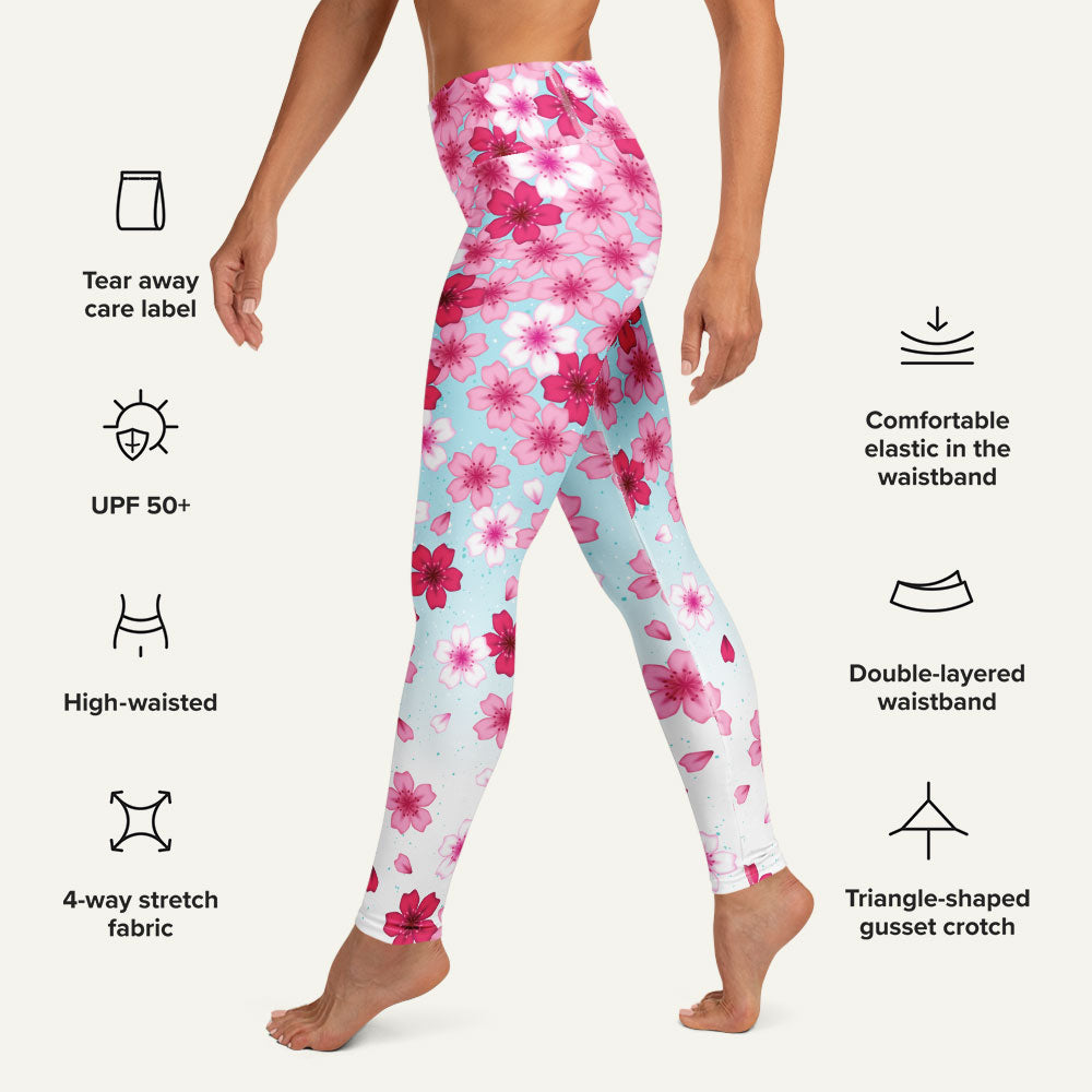Sakura Cherry Blossoms High-Waisted Leggings