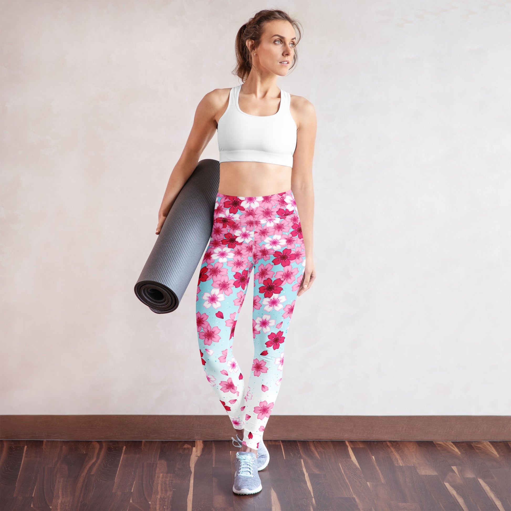 Sakura Cherry Blossoms High-Waisted Leggings
