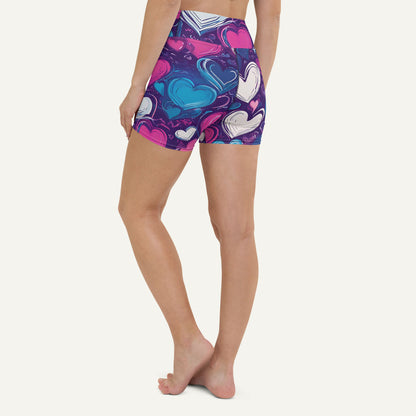 Scribble Hearts High-Waisted Shorts