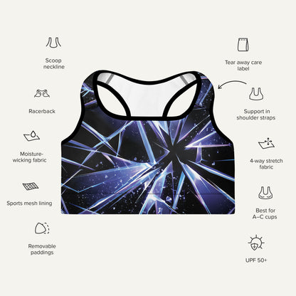 Shattered Padded Sports Bra