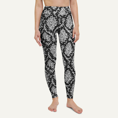 Silver Sequin Snakeskin High-Waisted Leggings