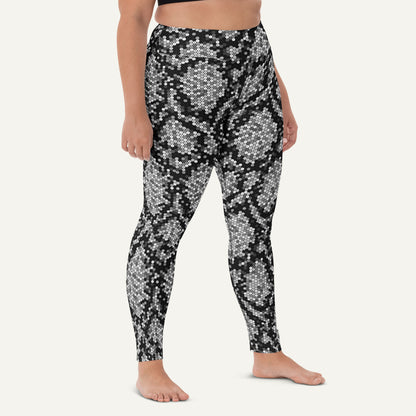 Silver Sequin Snakeskin High-Waisted Leggings