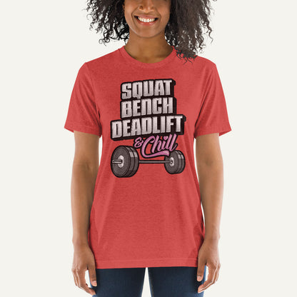Squat Bench Deadlift And Chill Men’s Triblend T-Shirt