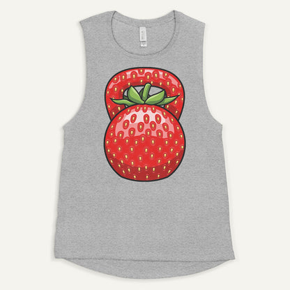 Strawberry Kettlebell Design Women’s Muscle Tank