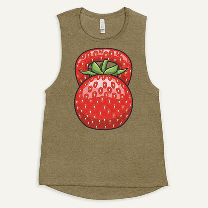 Strawberry Kettlebell Design Women’s Muscle Tank