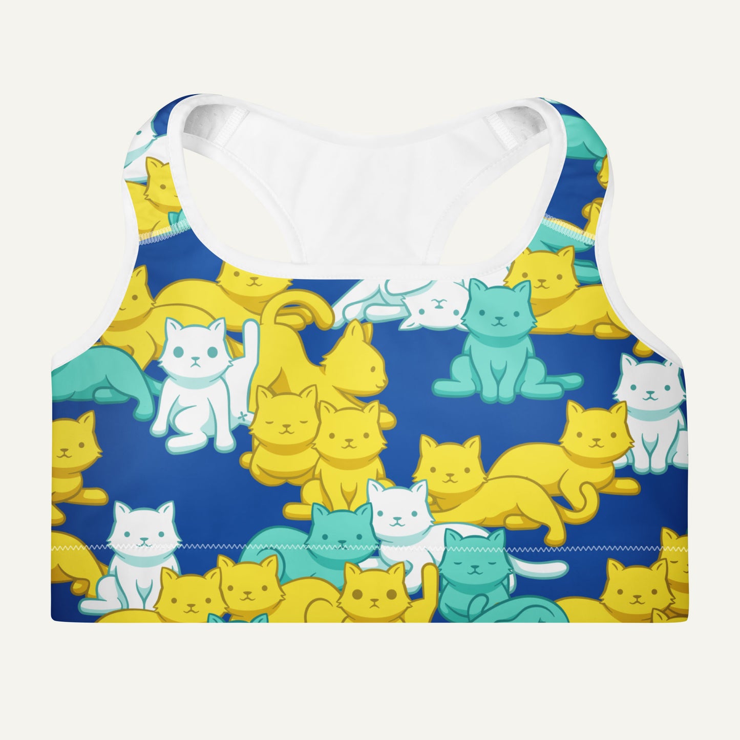Summer Camo Cats Padded Sports Bra