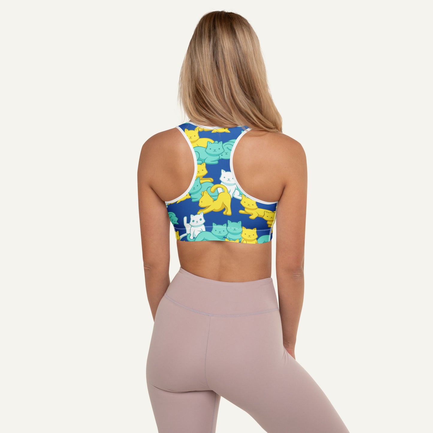 Summer Camo Cats Padded Sports Bra
