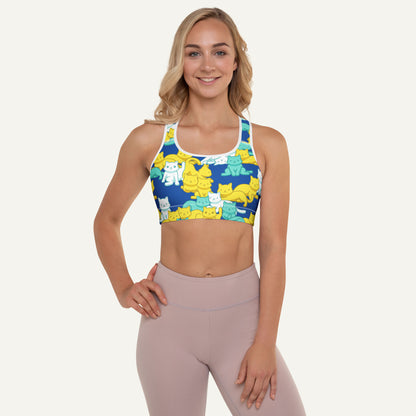 Summer Camo Cats Padded Sports Bra