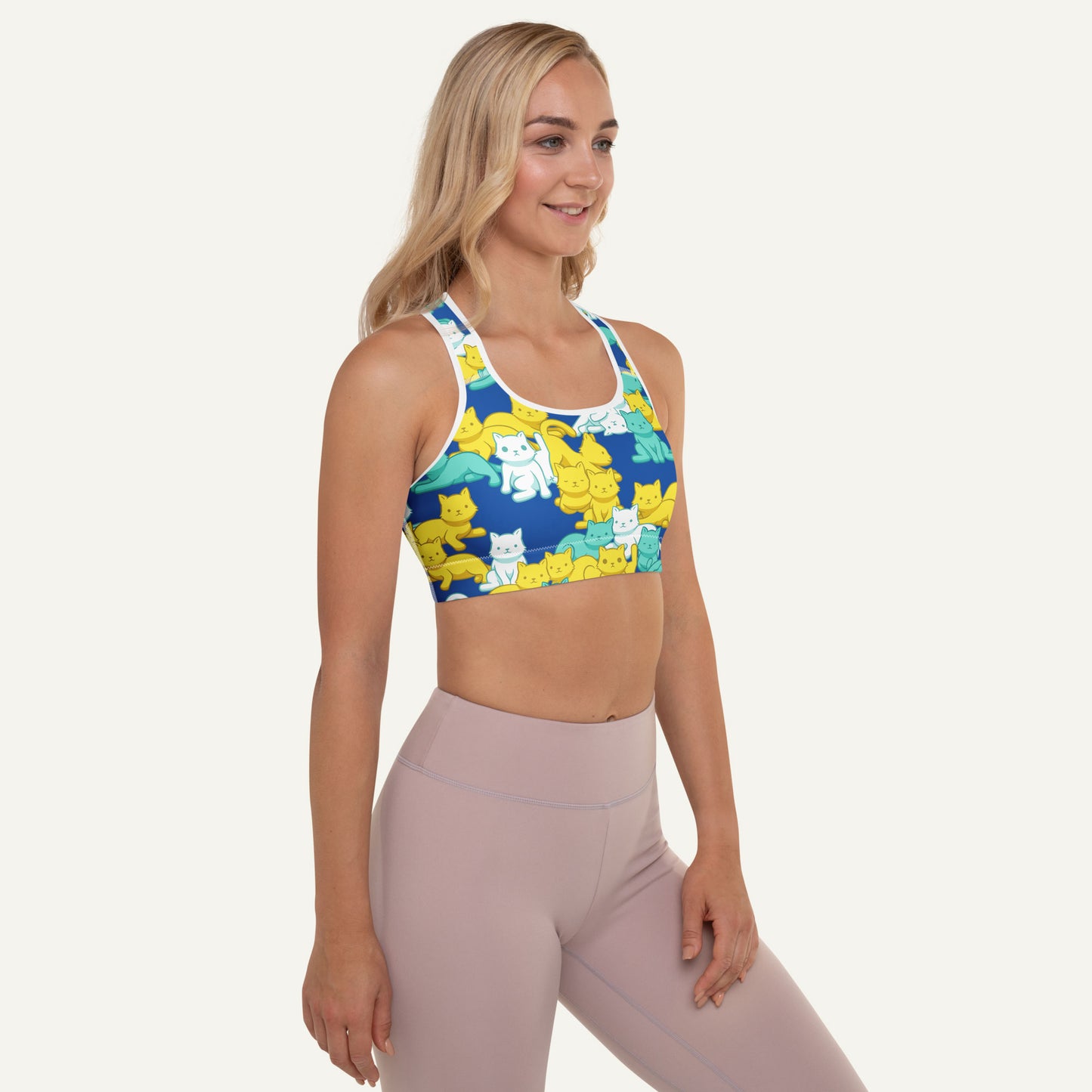 Summer Camo Cats Padded Sports Bra