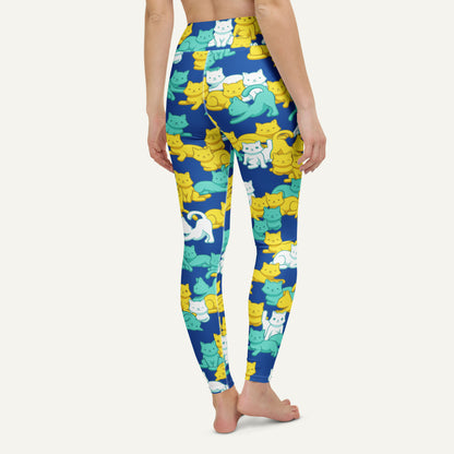 Summer Camo Cats High-Waisted Leggings