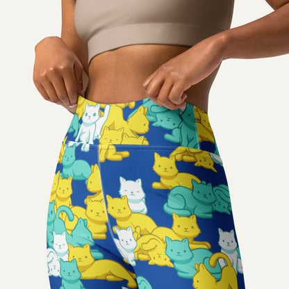 Summer Camo Cats High-Waisted Leggings