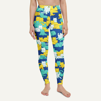 Summer Camo Cats High-Waisted Leggings