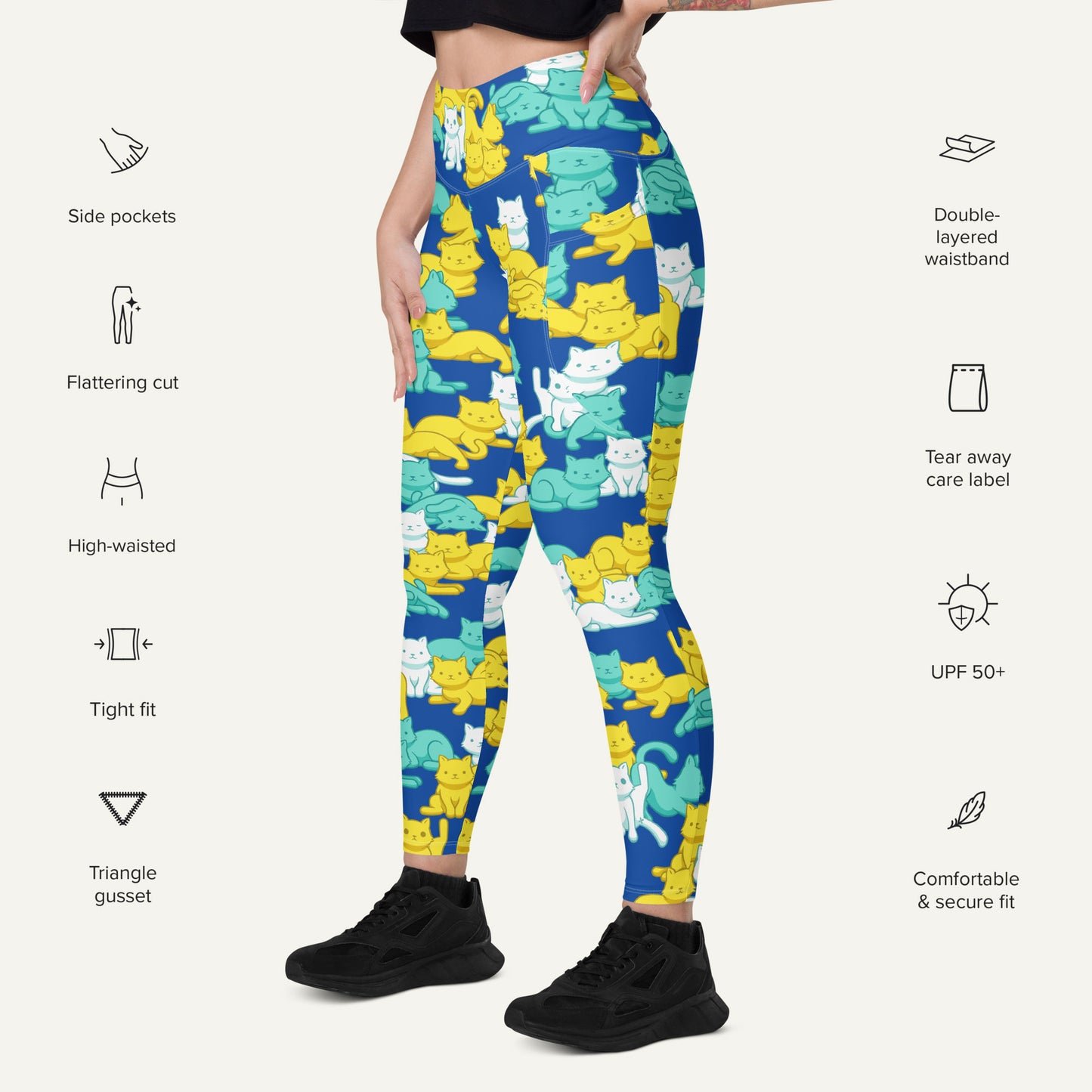 Summer Camo Cats Pocket Leggings