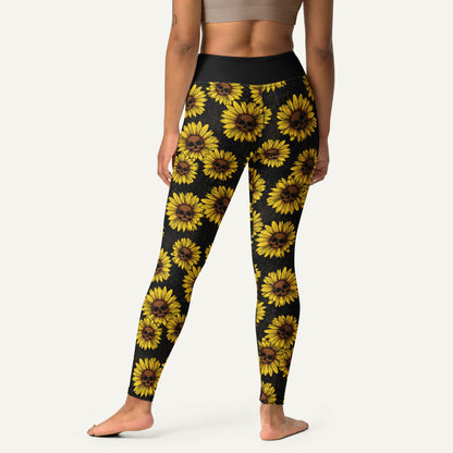 Sunflower Skulls High-Waisted Leggings