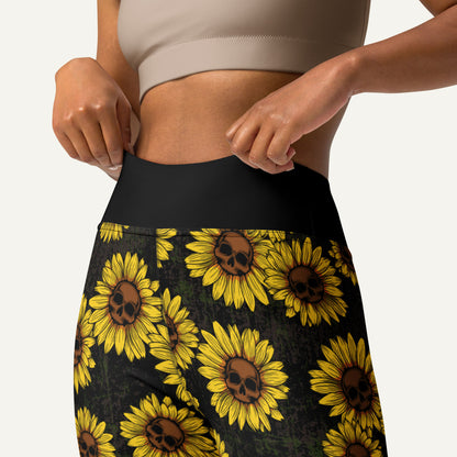 Sunflower Skulls High-Waisted Leggings