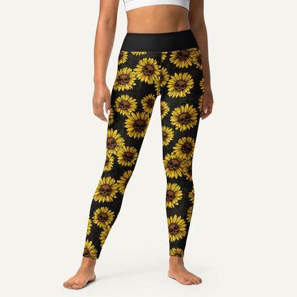 Sunflower Skulls High-Waisted Leggings