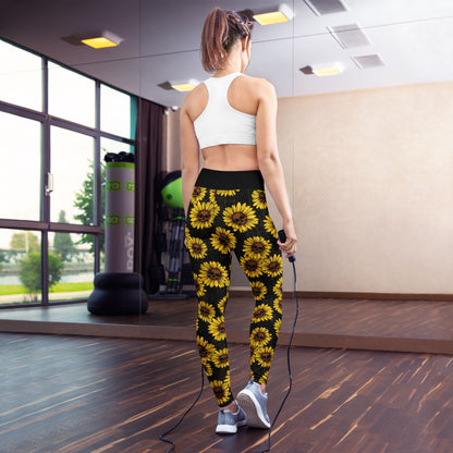 Sunflower Skulls High-Waisted Leggings