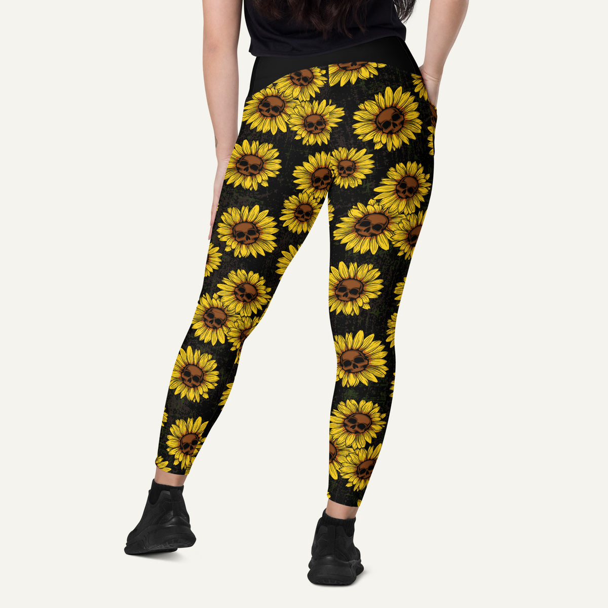 Sunflower Skulls Pocket Leggings