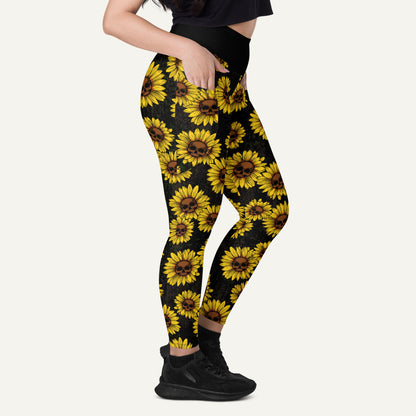 Sunflower Skulls Pocket Leggings