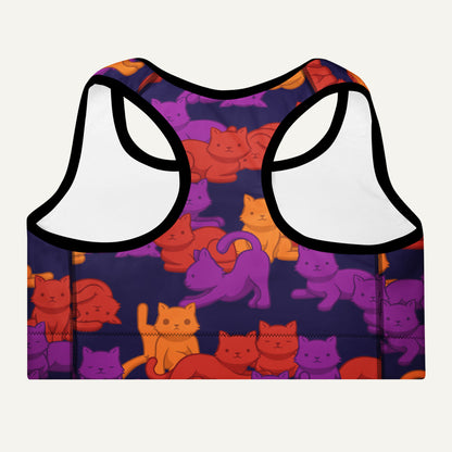 Sunset Camo Cats Padded Sports Bra