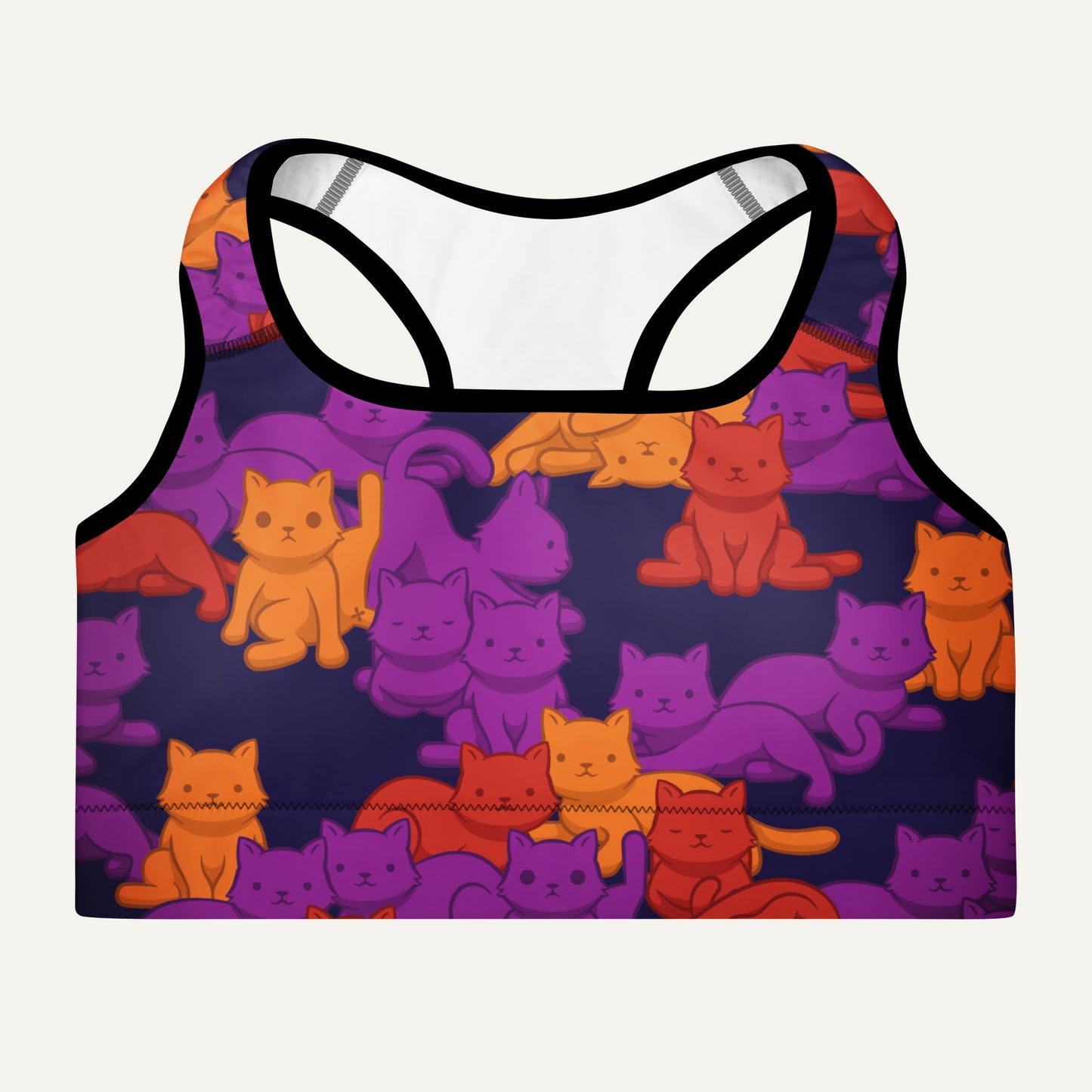 Sunset Camo Cats Padded Sports Bra