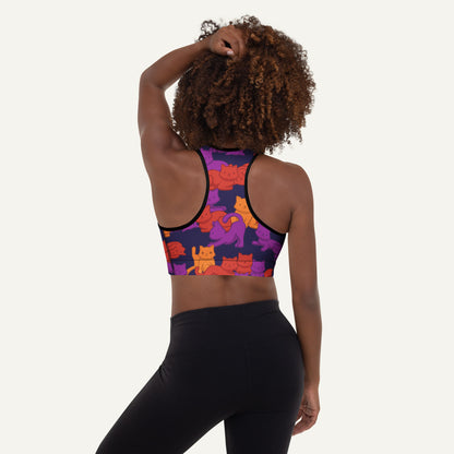 Sunset Camo Cats Padded Sports Bra