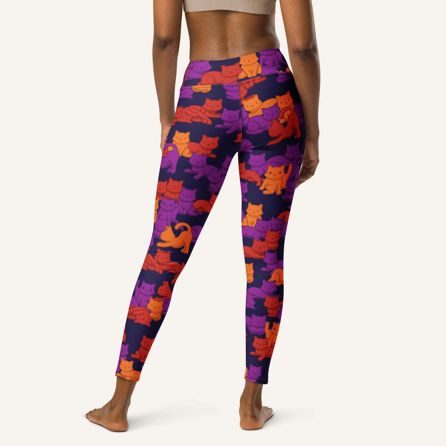 Sunset Camo Cats High-Waisted Leggings