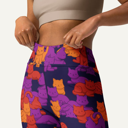 Sunset Camo Cats High-Waisted Leggings