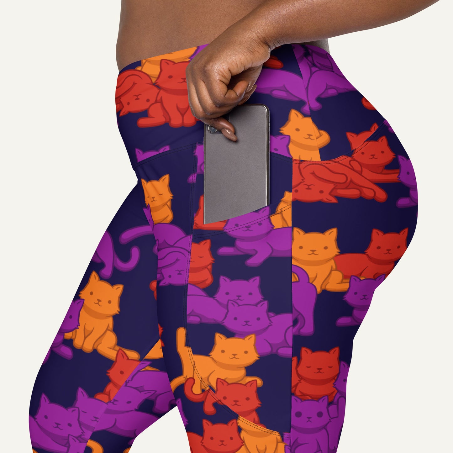 Sunset Camo Cats Pocket Leggings