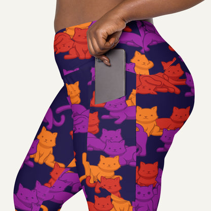 Sunset Camo Cats Pocket Leggings