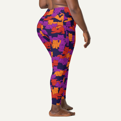 Sunset Camo Cats Pocket Leggings