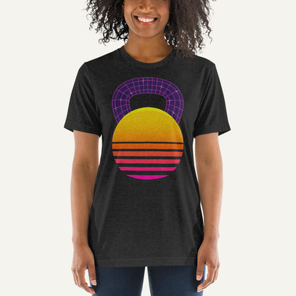 Synthwave Kettlebell Design Men’s Triblend T-Shirt