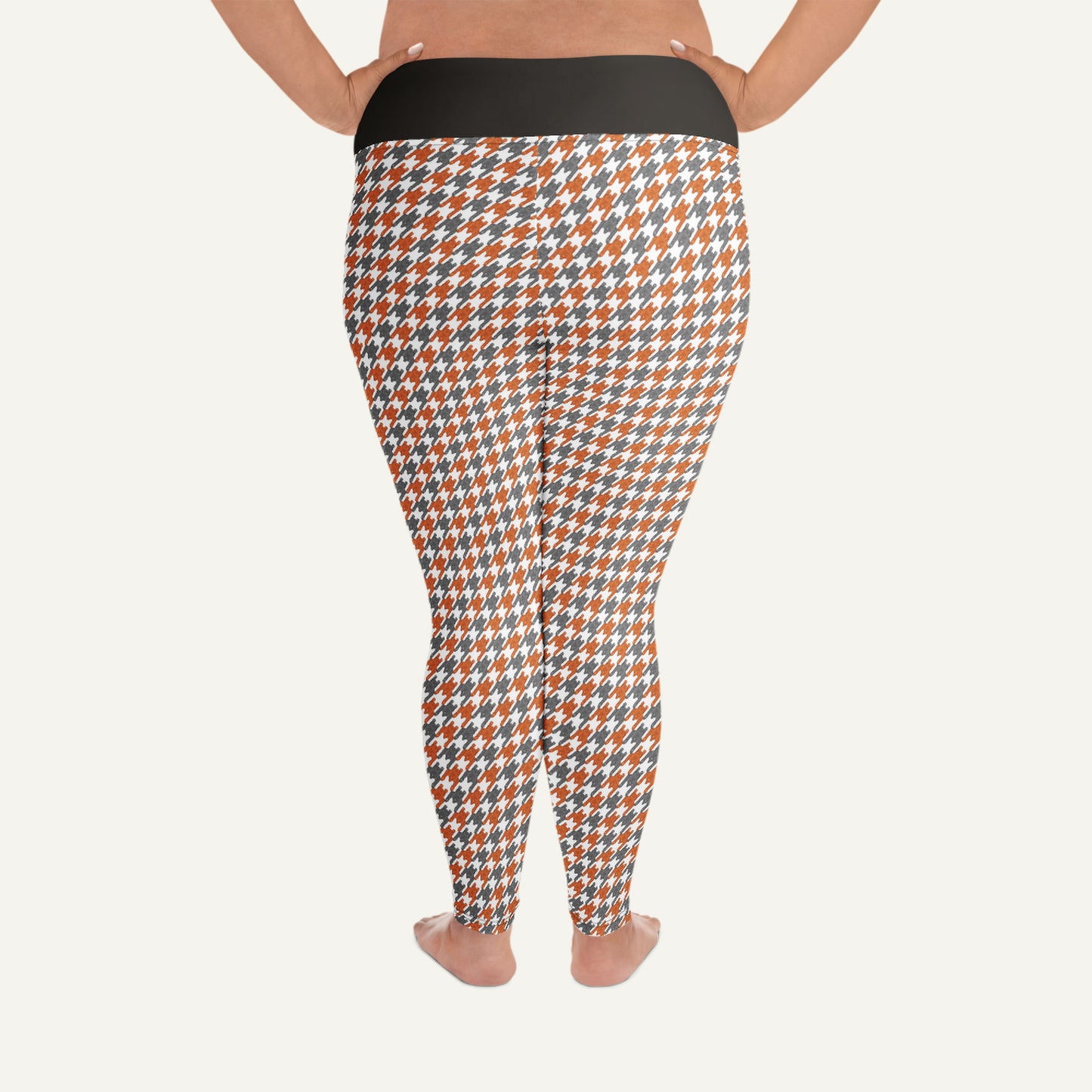 Tabby Cat Houndstooth Plus Size Leggings