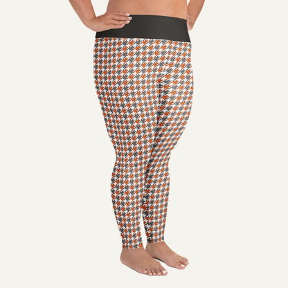 Tabby Cat Houndstooth Plus Size Leggings