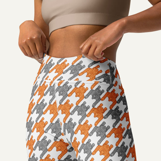 Tabby Cats Houndstooth High-Waisted Leggings