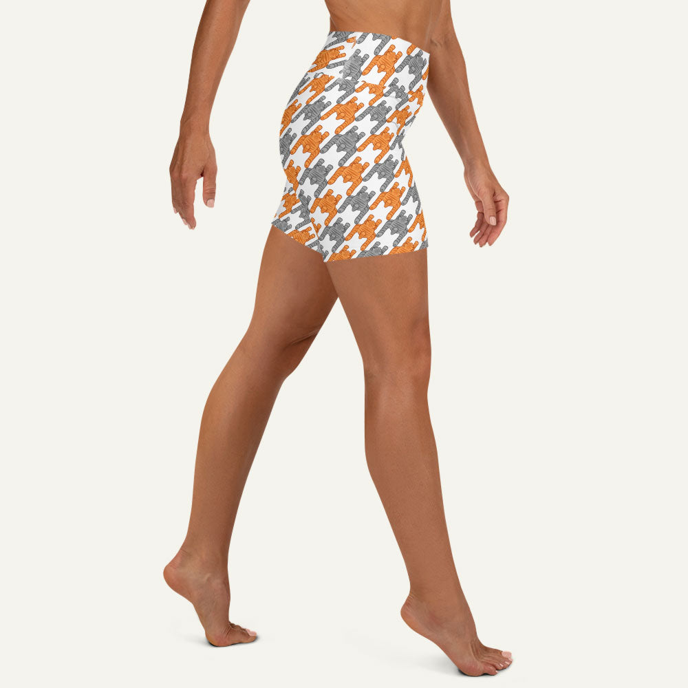 Tabby Cats Houndstooth High-Waisted Shorts