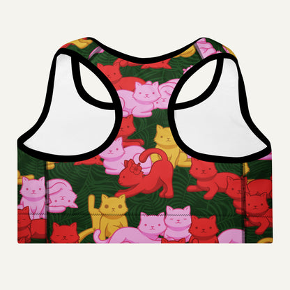 Tropical Camo Cats Padded Sports Bra