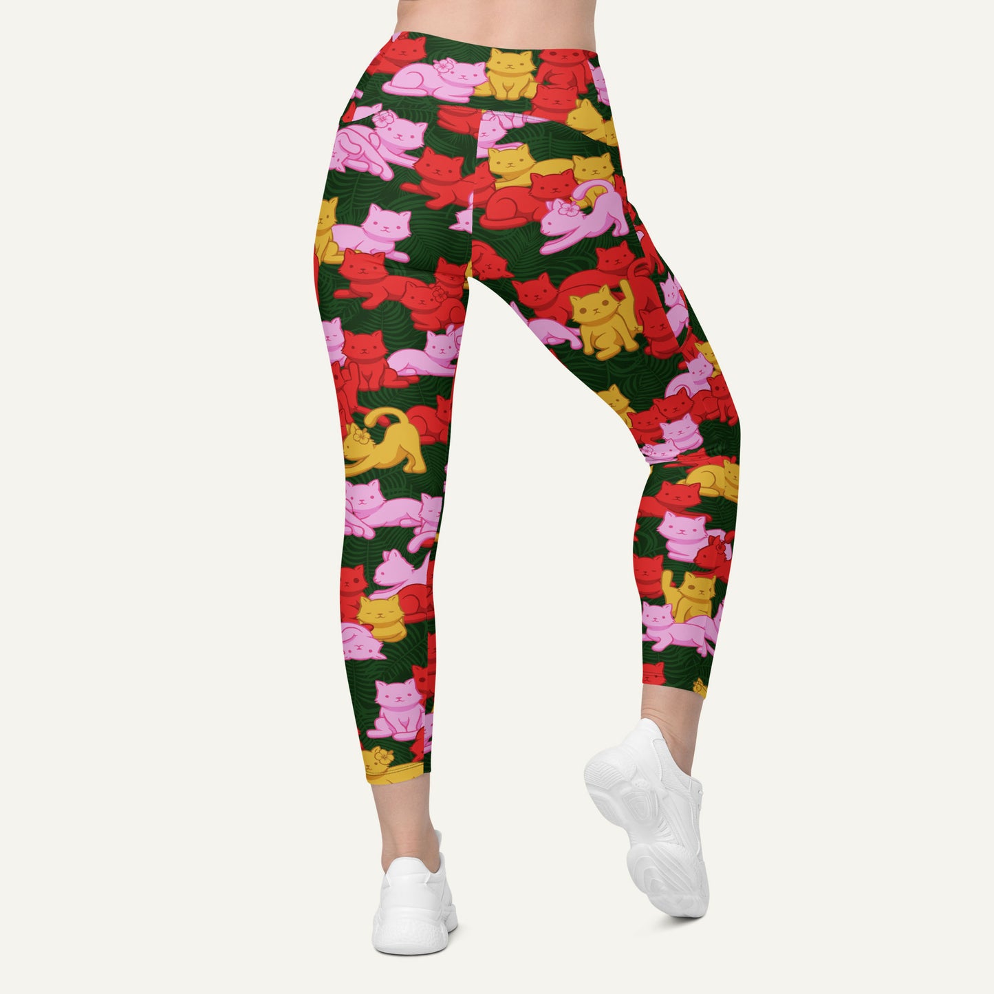 Tropical Camo Cats Pocket Leggings