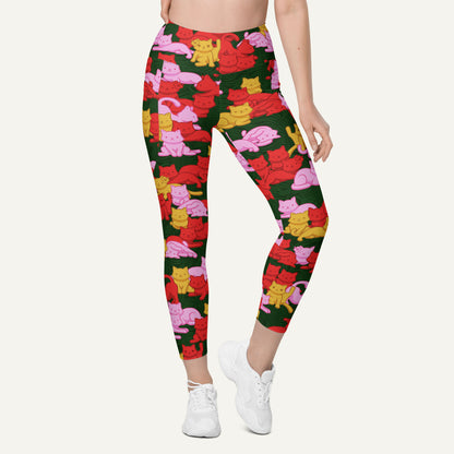 Tropical Camo Cats Pocket Leggings