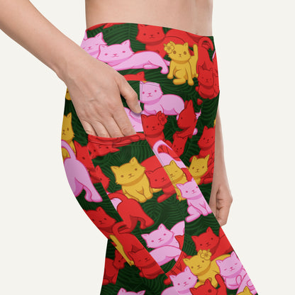 Tropical Camo Cats Pocket Leggings