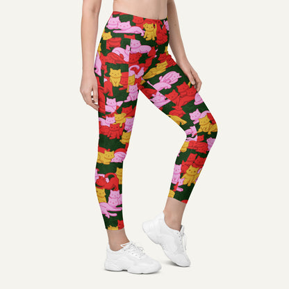 Tropical Camo Cats Pocket Leggings