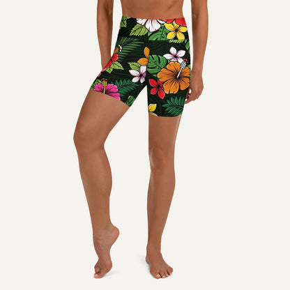 Tropical Florals High-Waisted Shorts