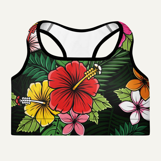 Tropical Florals Padded Sports Bra